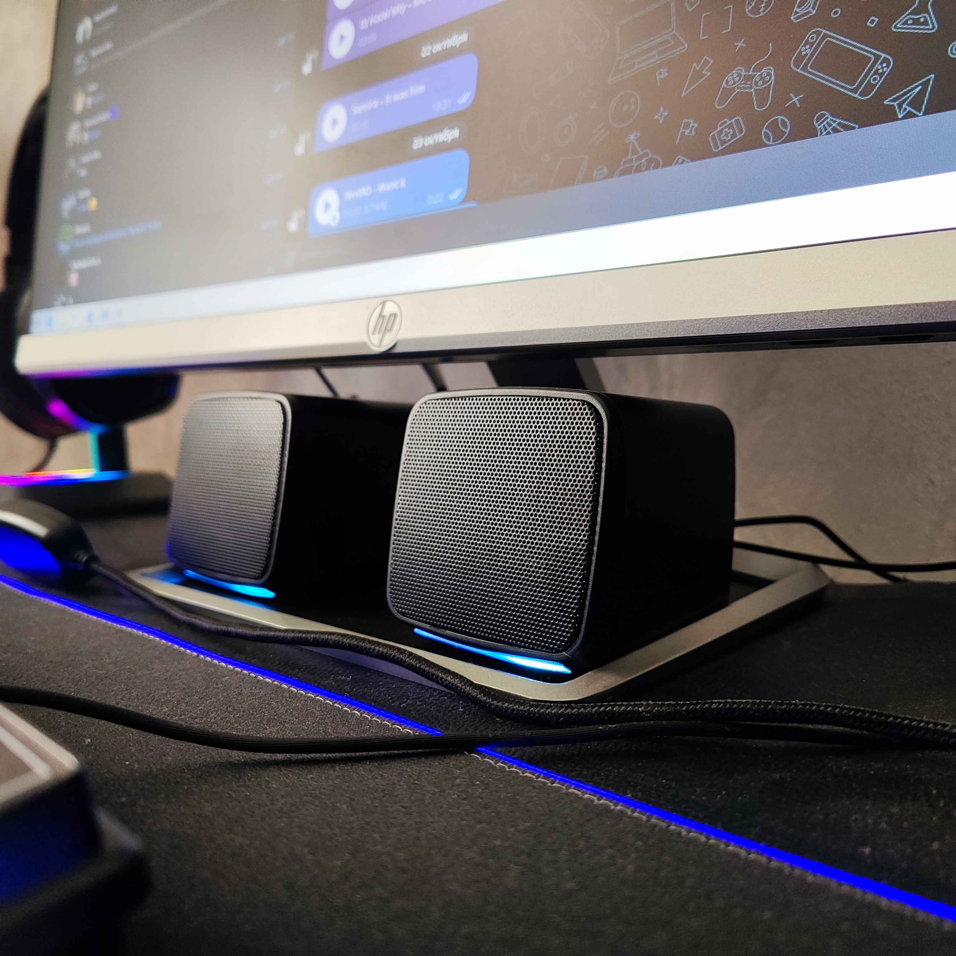 Колонки мини с RGB подсветкой, для компьютеров, смартфонов и ноутбуков, USB