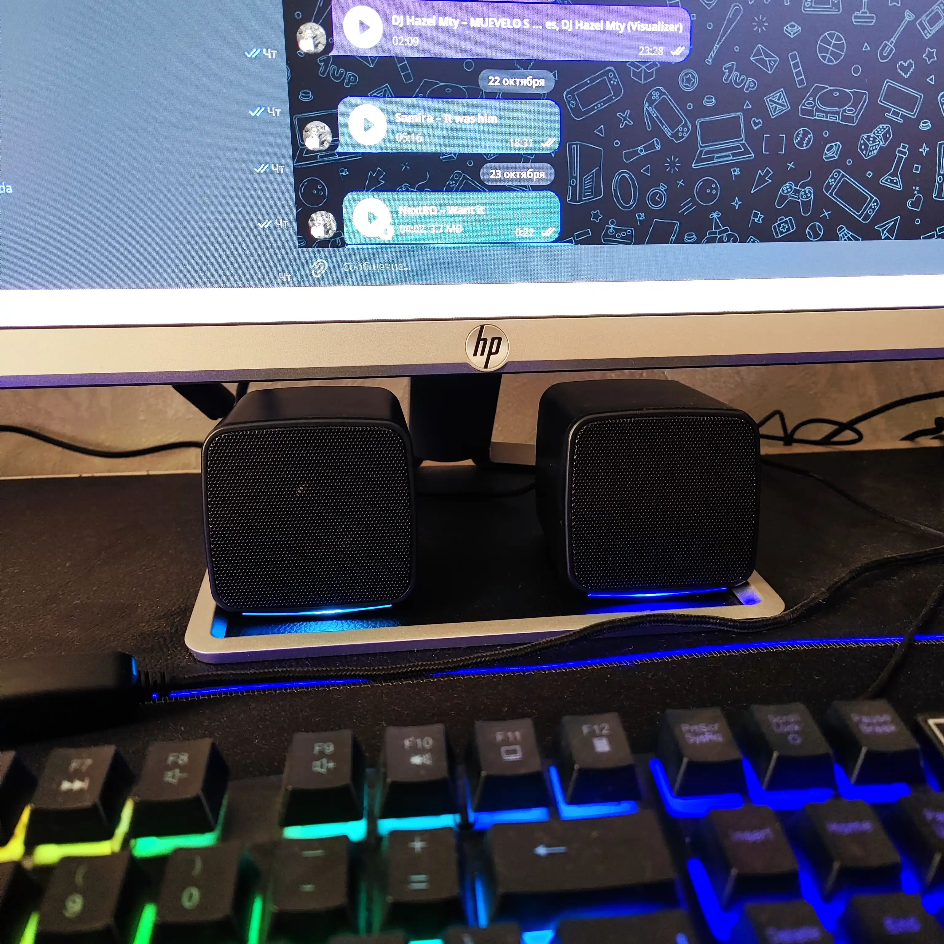 Колонки мини с RGB подсветкой, для компьютеров, смартфонов и ноутбуков, USB