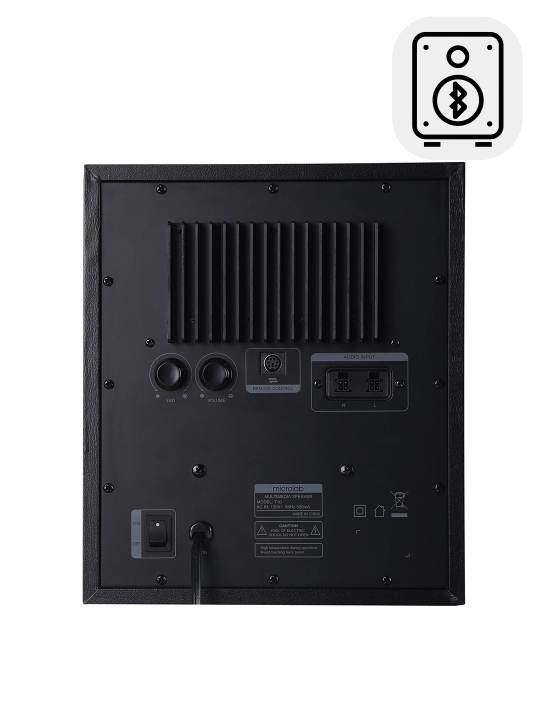 Microlab T10 2.1 kolonka 56W, Bluetooth 4.0, bass, LED, kuchli ovozli spiker PC, uy uchun