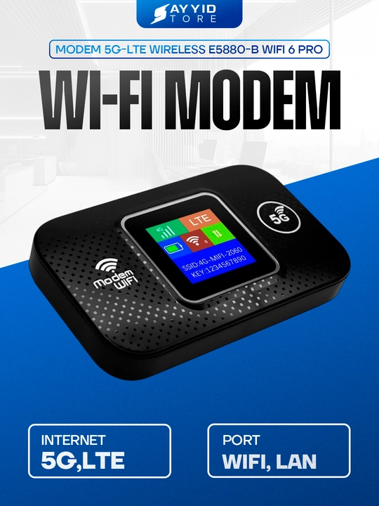 E5880-B WiFi 6 Pro — портативный LTE модем с экраном и поддержкой SIM-карты - 