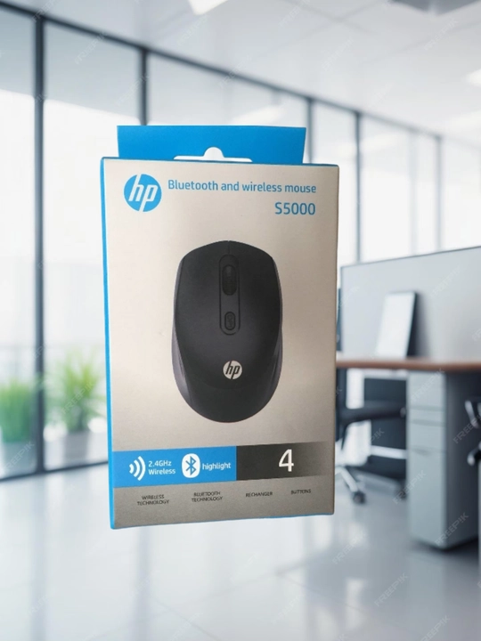HP S5000/W10 – беспроводная и Bluetooth мышь, эргономичный дизайн - 