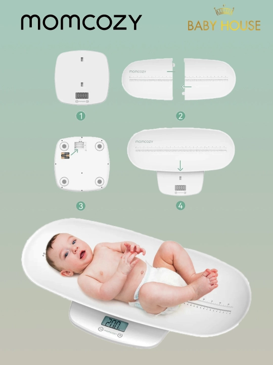 Детские весы Momcozy AZ01 с ростомером для новорожденных, с измерением веса и роста малыша