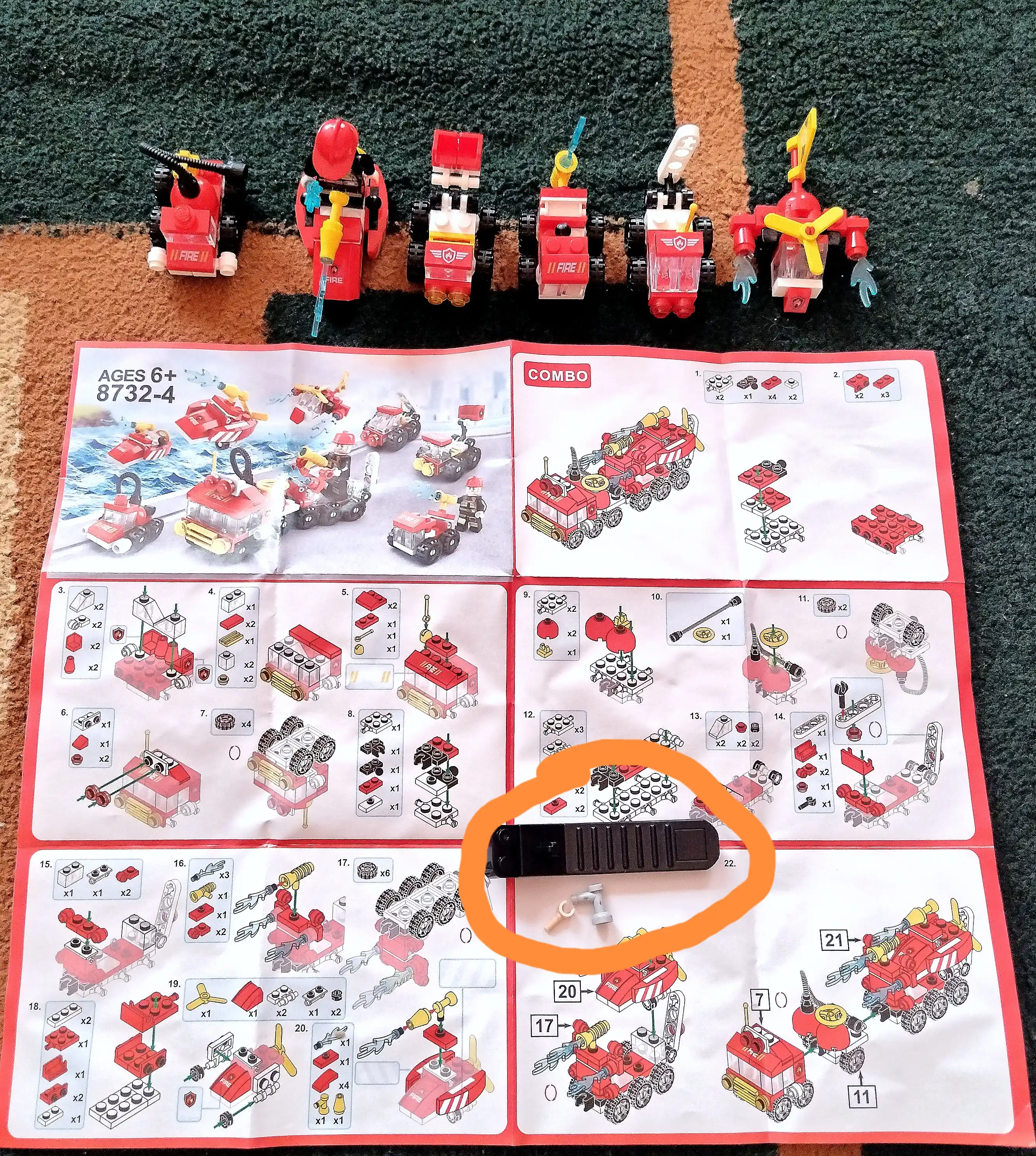 Конструктор 6 в 1, Спасательная техника, совместим с Lego