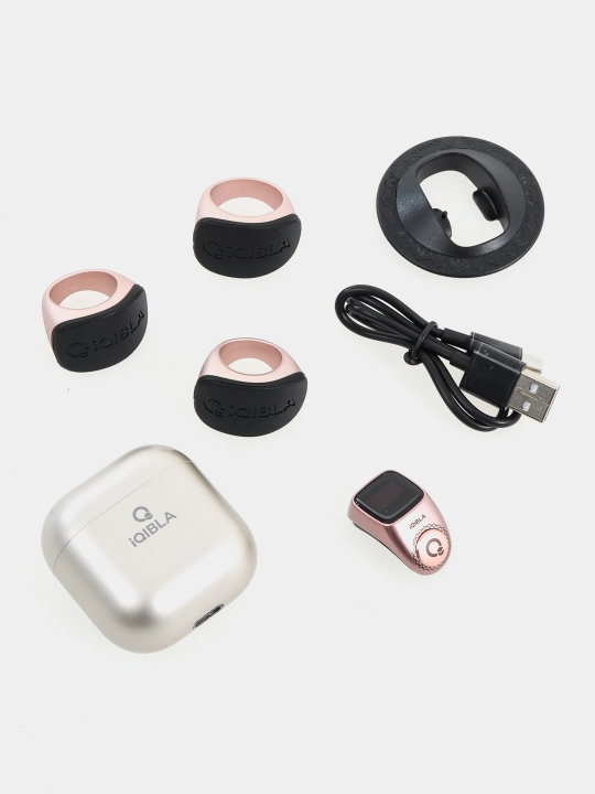 Zikr Ring Flex Pro, смарт кольцо с зарядным кейсом, тасбих шагомер, универсальный размер