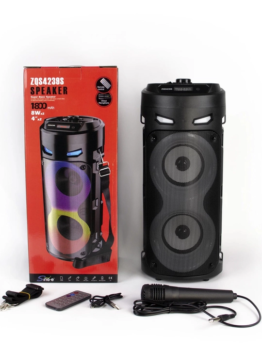 ZQS-4239S Karaoke BoomBox — мощный звук, яркий свет, атмосфера праздника