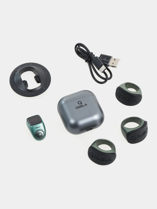 Zikr Ring Flex Pro, смарт кольцо с зарядным кейсом, тасбих шагомер, универсальный размер