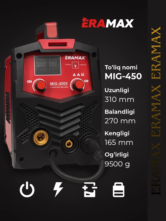 ERAMAX MIG-450S flux-core payvandlash apparati ERAMAX, MIG 450S - 
