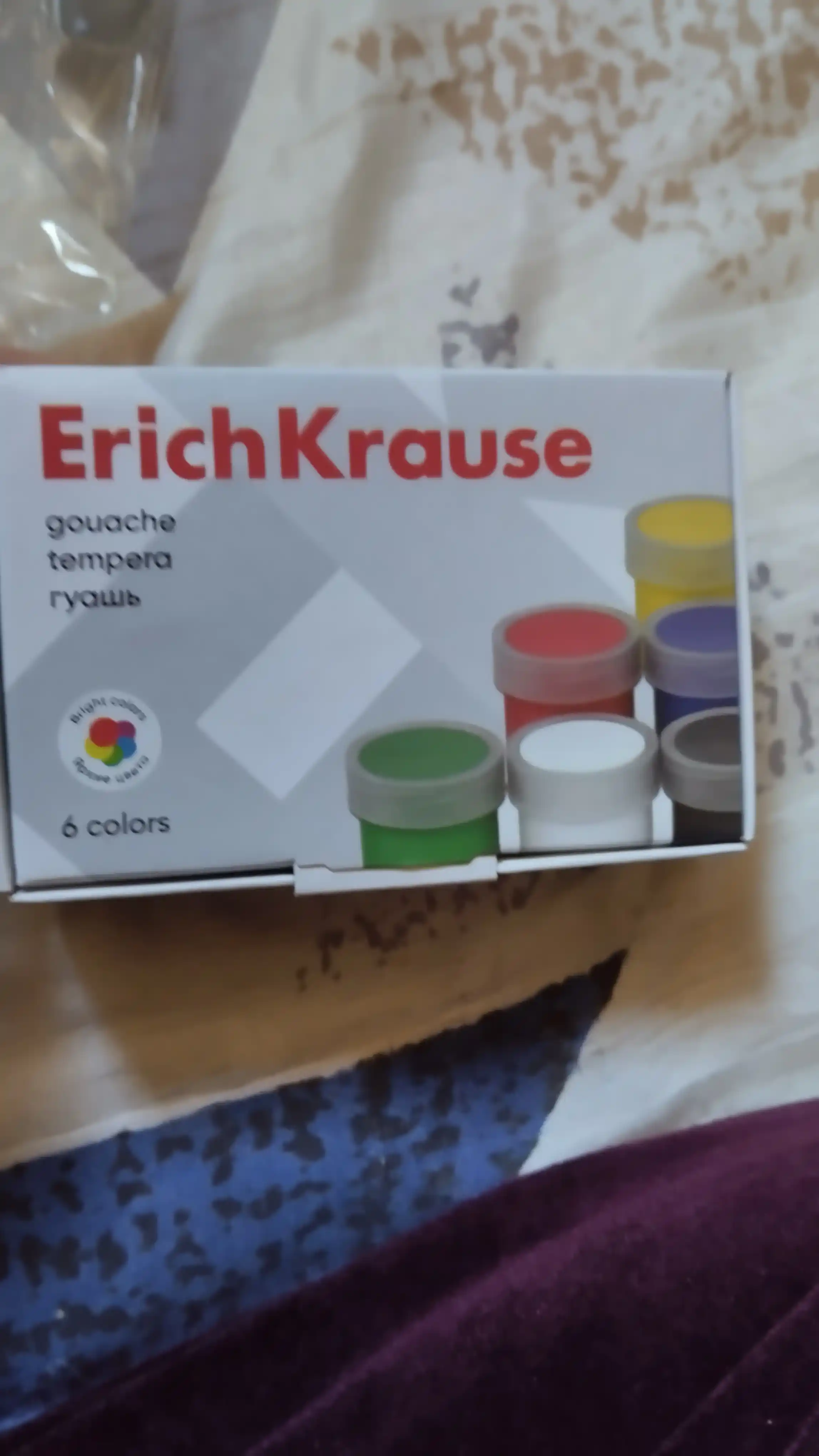 Гуашь ErichKrause 6 цветов по 17 мл, в коробке 6 шт, 50543