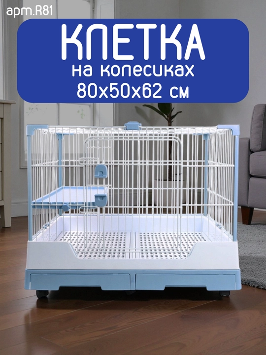 Kemiruvchilar, quyonlar, shinshillalar va kichik mushuklar uchun qafas R81, 80x50x62 sm - 