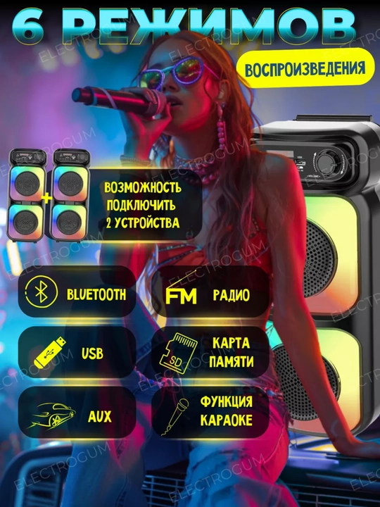 ZQS4210 / 4270M / 4273M / 6227 – портативная Bluetooth колонка с микрофоном и LED