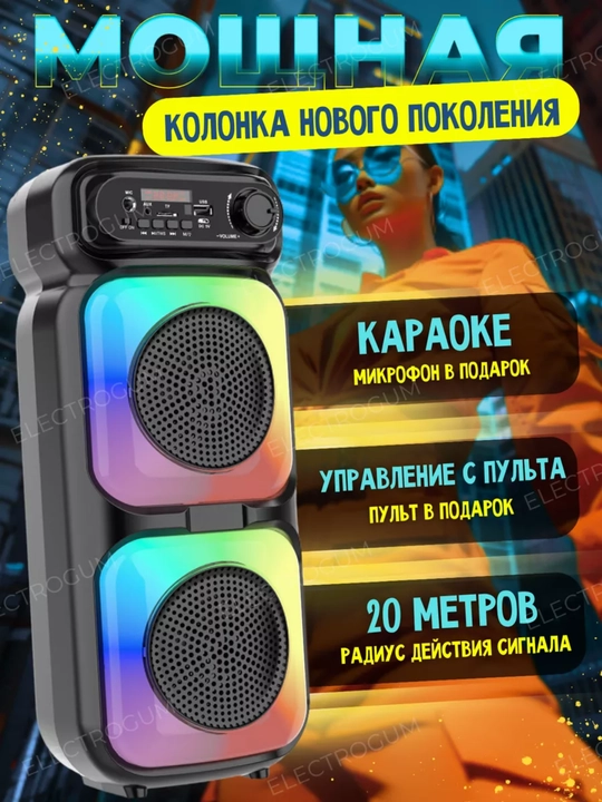 ZQS4210 / 4270M / 4273M / 6227 – портативная Bluetooth колонка с микрофоном и LED - 