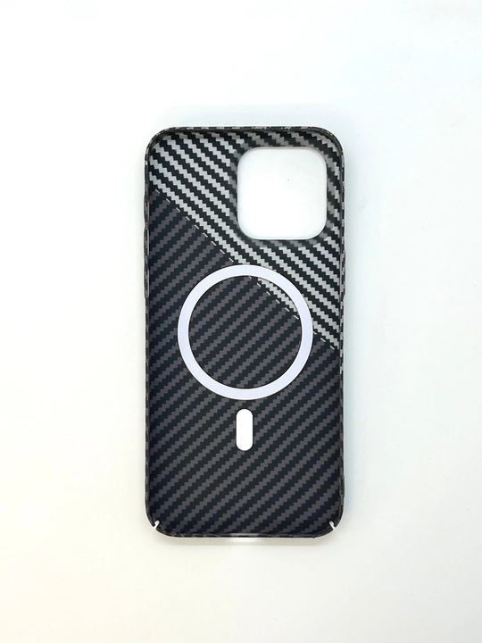 Чехол для iPhone карбоновый, MagSafe, 14, 15, 16, 17, Pro Max, жёсткий