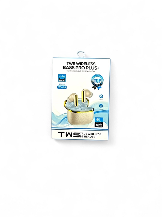 TWS BASS PRO PLUS+ WY-08 – беспроводные наушники с кожаным покрытием и LED-дисплеем 