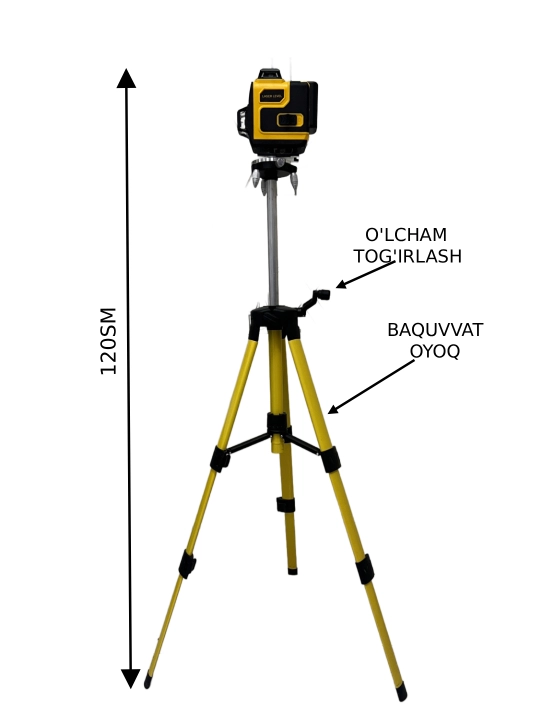 Lazer darajasi, 4D, shtativli, 360 daraja, 16 chiziq