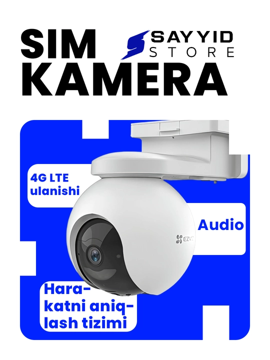 Автономная камера видеонаблюдения Ezviz EB8 4G 3MP с батареей и SIM-картой - 