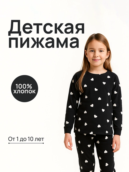 Пижама для мальчиков и девочек, 100% хлопок - 