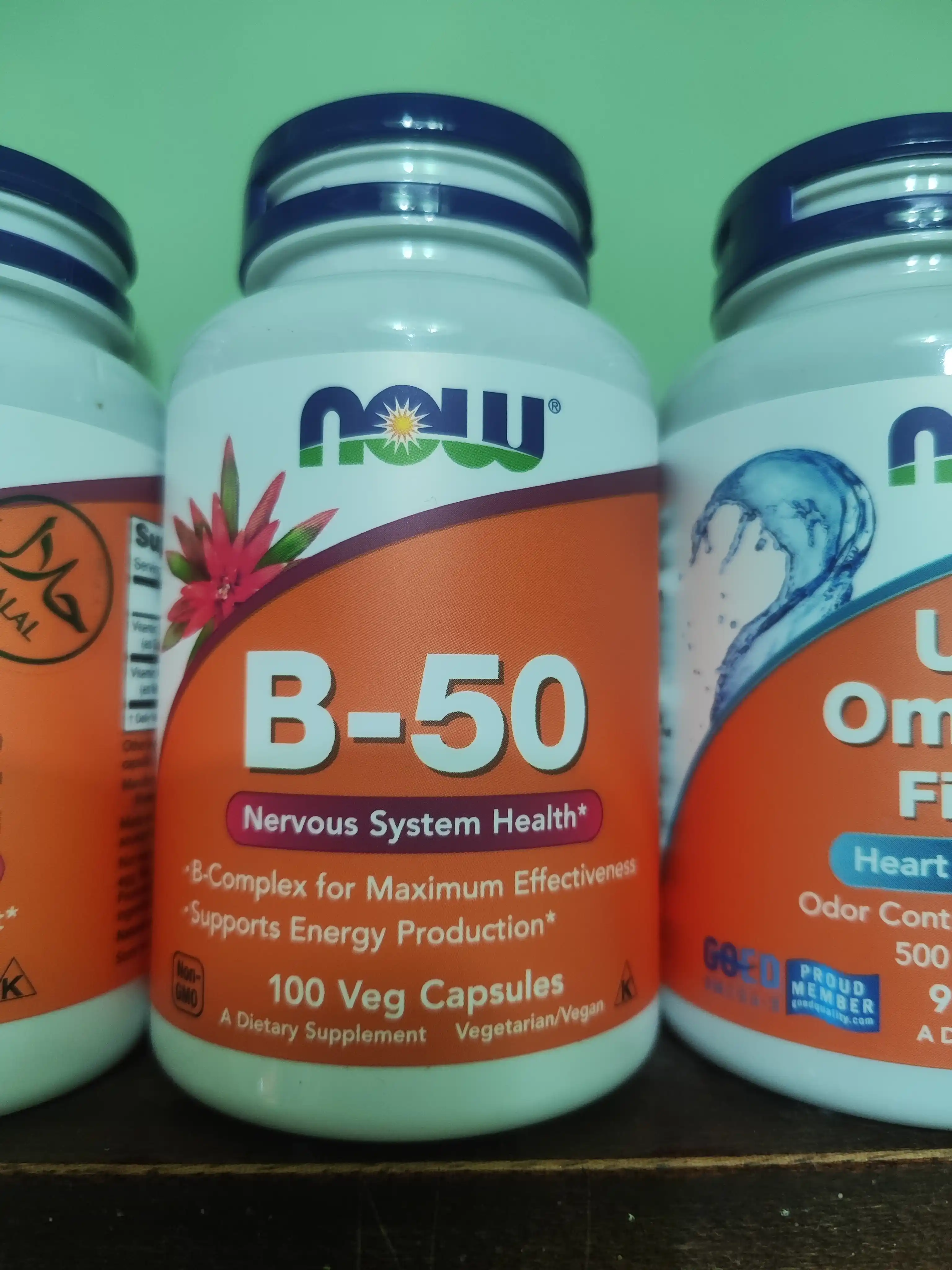 NOW Supplements, Vitamin B-50 mg, asab tizimining salomatligi, Halol