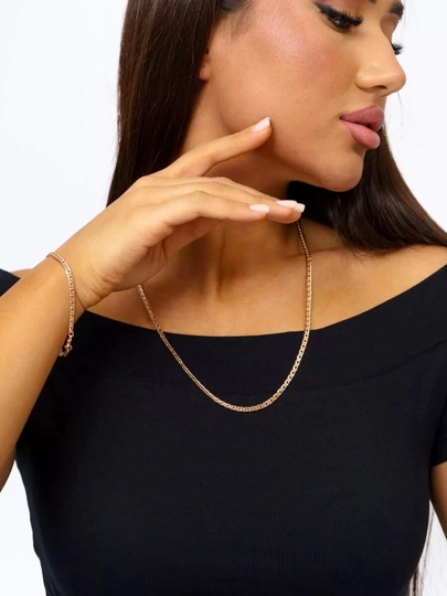 Набор цепочка и браслет в стиле Messika, Bvlgari, Van Cleef Xuping-Cartier — NOZE01-CHANELL-БАГРОВ
