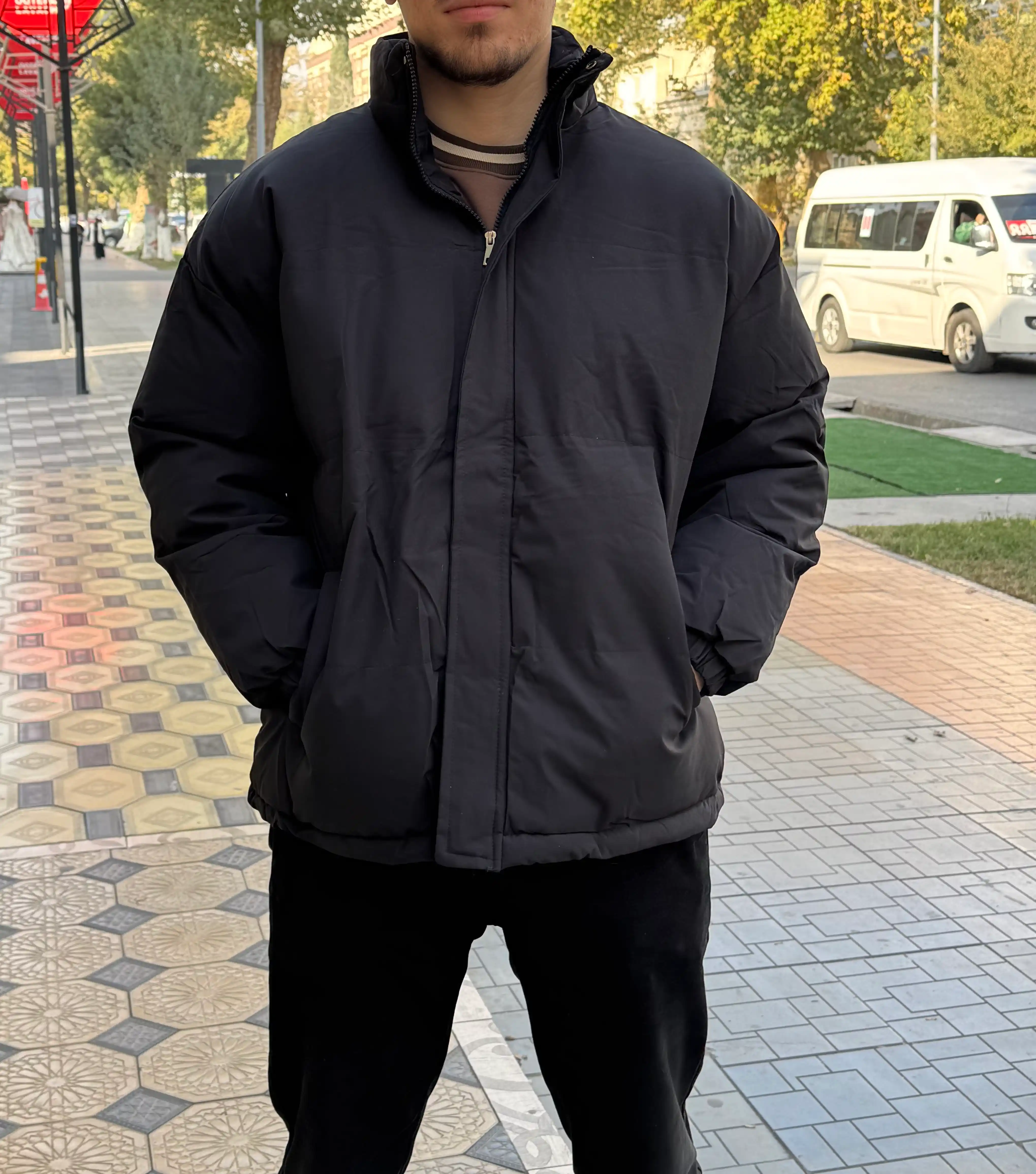 Qishki isitilgan kurtka, erkaklar va ayollar uchun