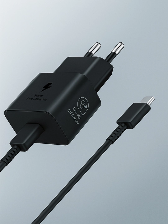 Samsung 25 Vt tezkor quvvatlash moslamasi, adapter + Type-C [ORG] kabeli