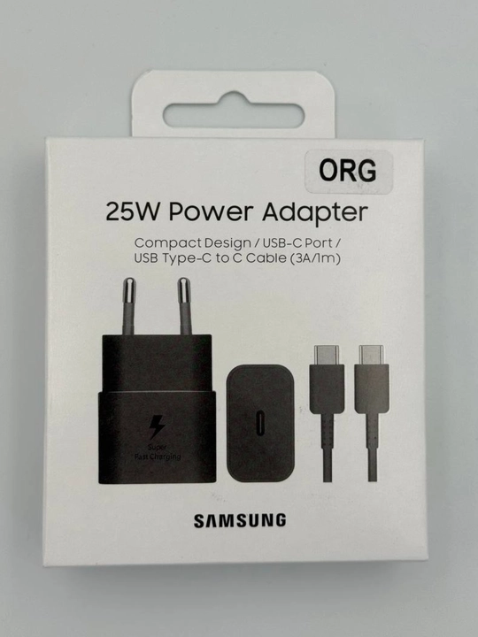 Быстрая зарядка Samsung 25 Вт адаптер, кабель Type-C - 