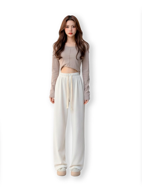 Elastik tasmali keng shimlar, lapsha, K-POP, koreys, shim, lapsha