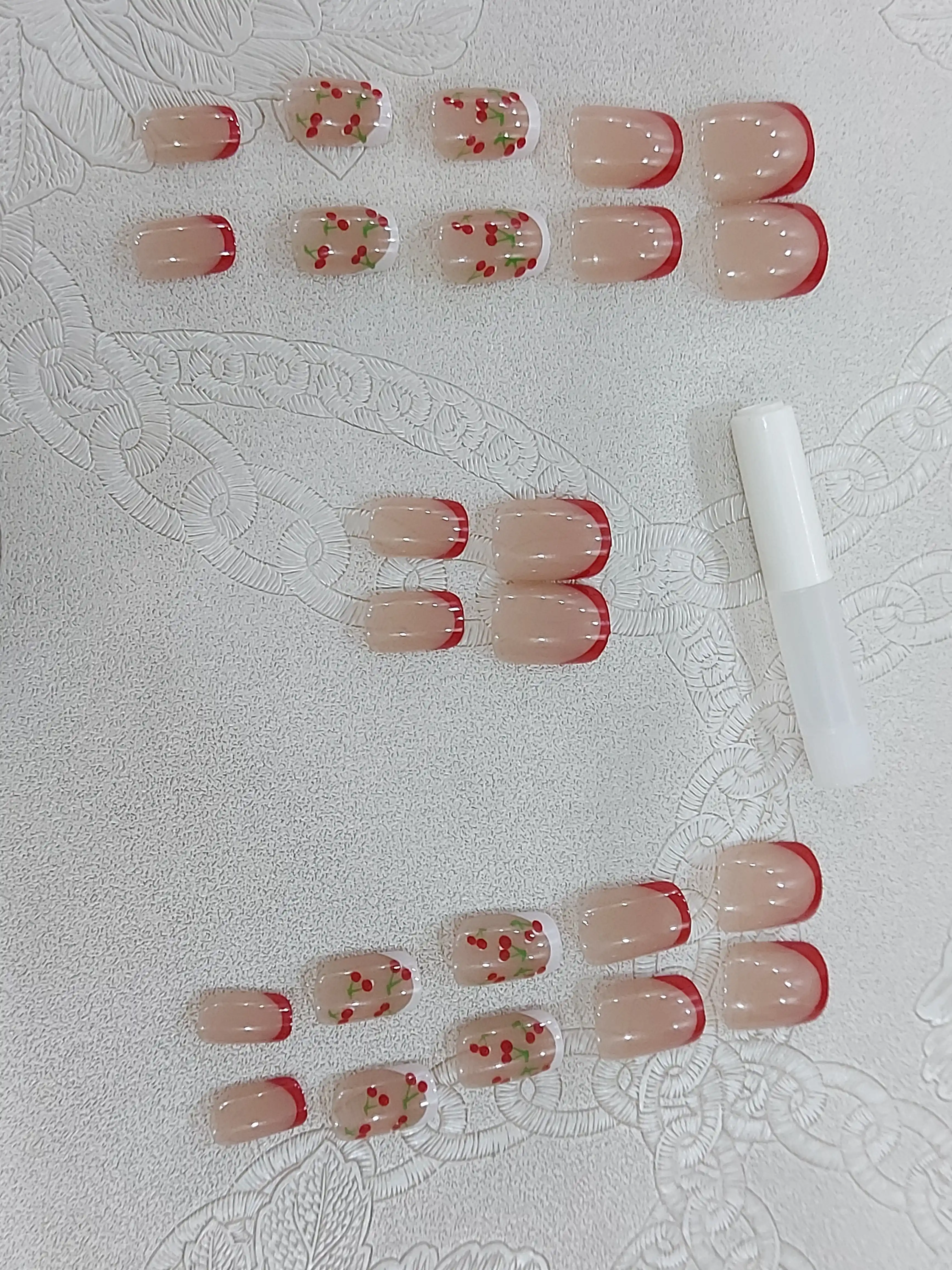 Накладные ногти с дизайном, 24 шт, маникюр, ногти френч