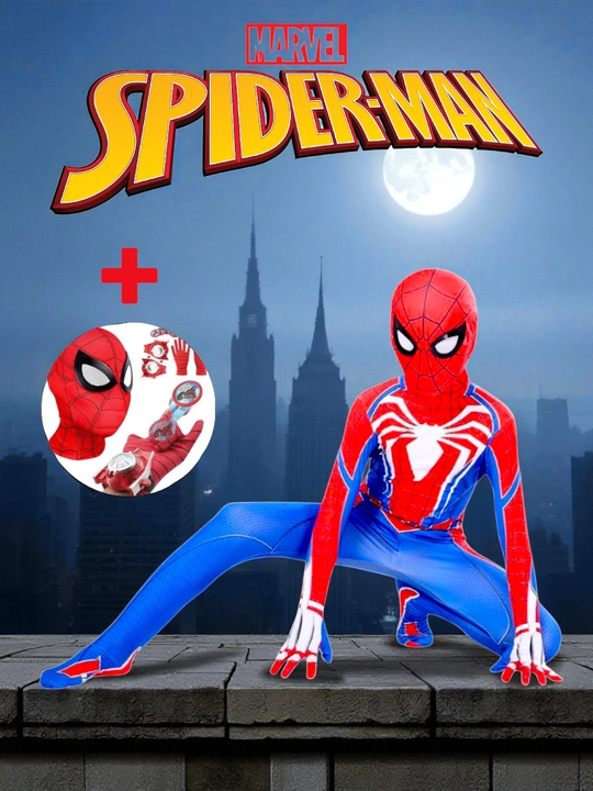 Kosplay o'rgimchak odam bolalar spiderman  uchun, super qahramon karnaval kostyumi