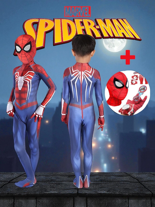 Kosplay o'rgimchak odam bolalar spiderman  uchun, super qahramon karnaval kostyumi