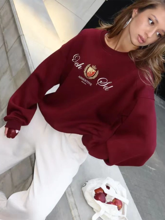 Sweatshirt issiq ayol, old Money longslive katta o'lchamli