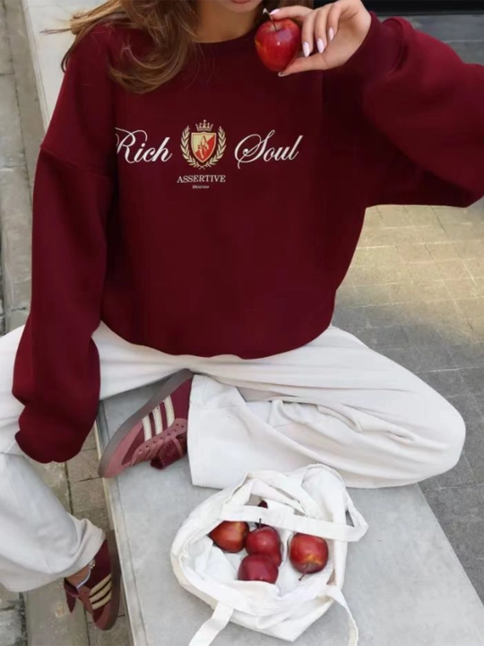 Sweatshirt issiq ayol, old Money longslive katta o'lchamli