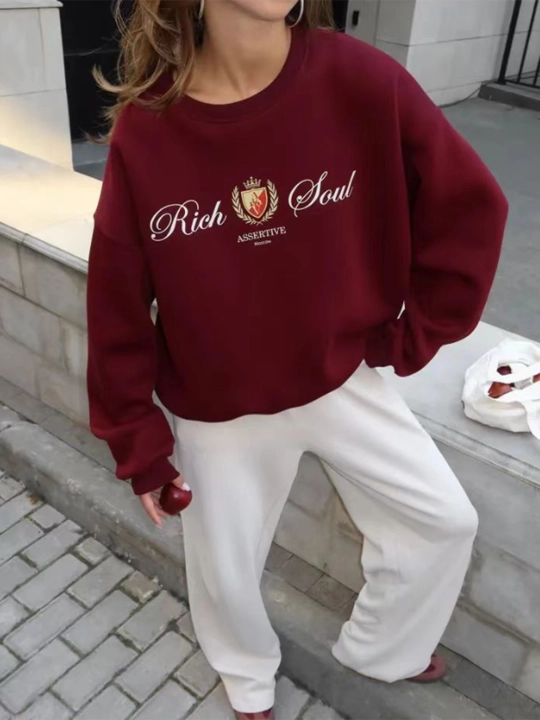 Sweatshirt issiq ayol, old Money longslive katta o'lchamli