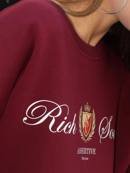 Sweatshirt issiq ayol, old Money longslive katta o'lchamli