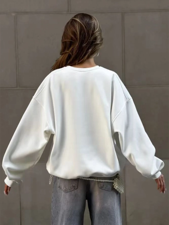 Sweatshirt issiq ayol, old Money longslive katta o'lchamli
