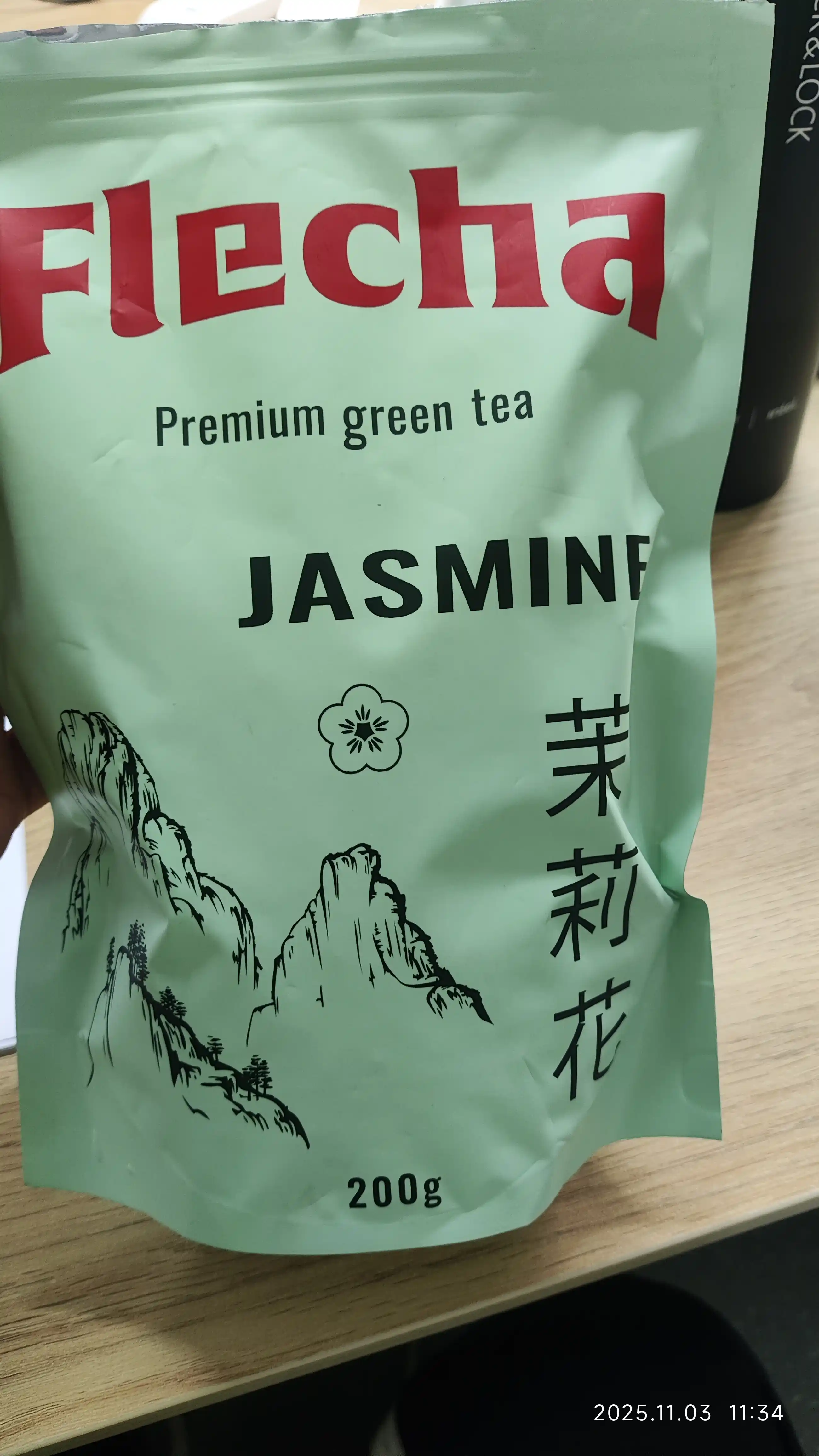 Yashil choy Flecha Jasmine, Xitoy, yirik bargli, 200 gr