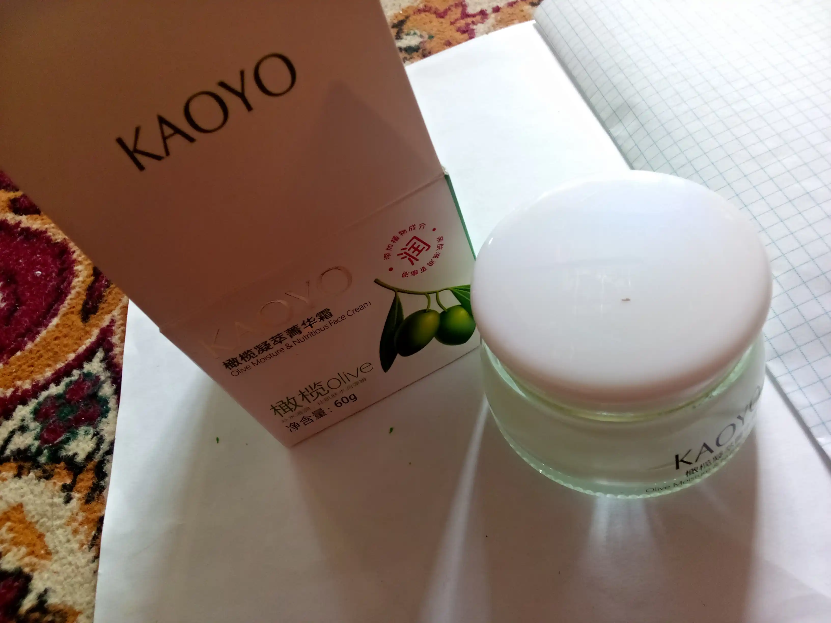 Крем для лица Kaoyo, увлажняющий, питательный, алоэ, улитки, оливы и зелёного чая, 60 г