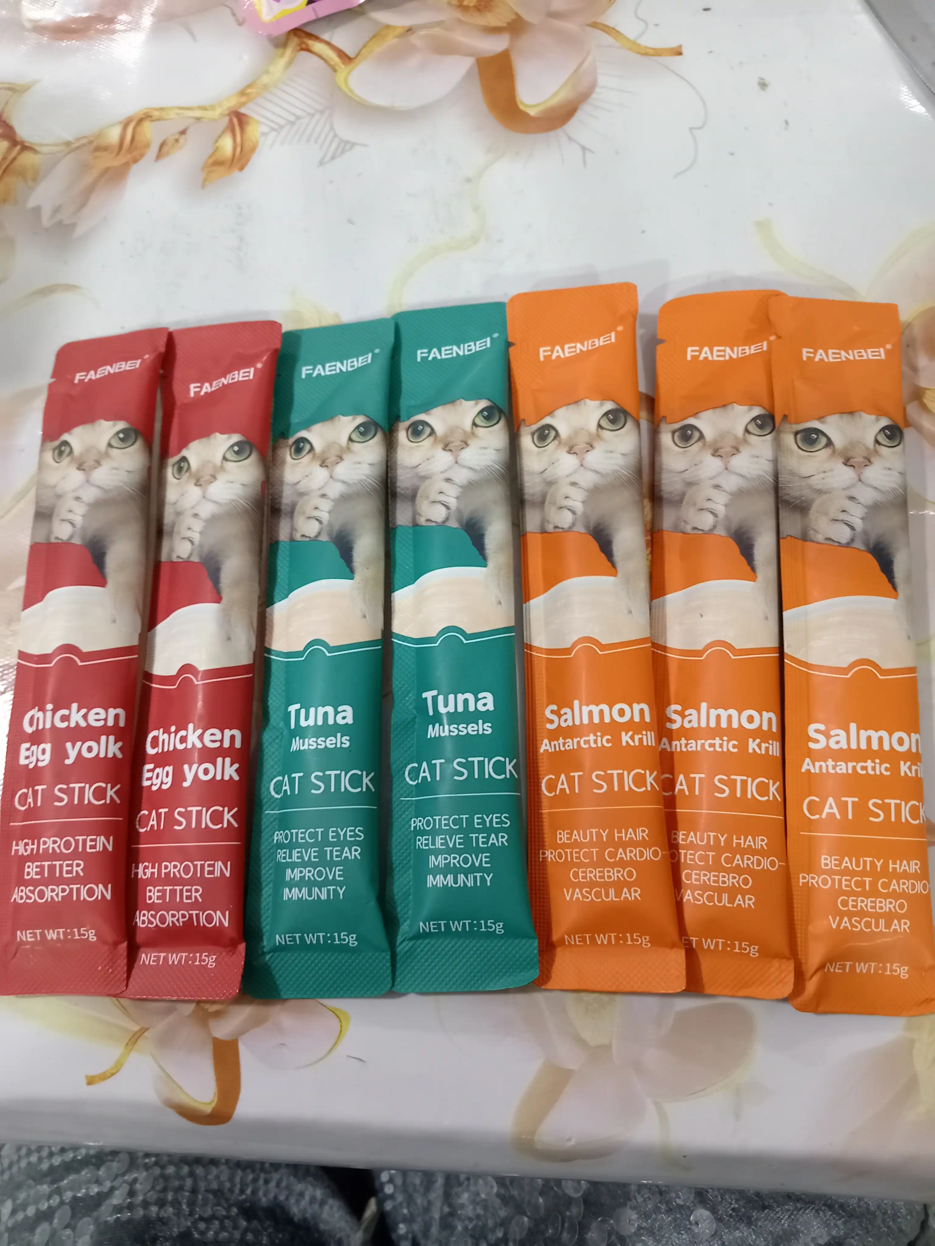 Лакомство для кошек Faenbei "Pet Snaks", ассорти из 3 вкусов
