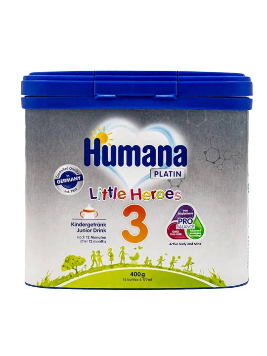 Humana 1 / 2 / 3 — bolalar sutli aralashmasi 400 g, to‘liq parhez va vitaminli formulasi - 