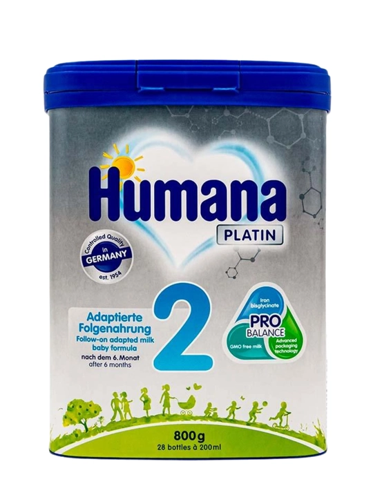 Humana 1 / Humana 2 — детская молочная смесь 800 г, сбалансированная формула с GOS - 