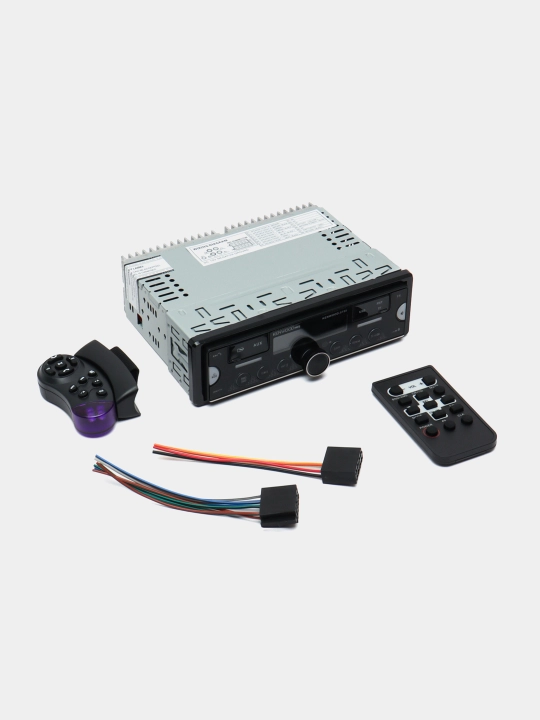 Магнитола Kenwood, USB, Bluetooth, FM, AUX, 2 пульта ДУ