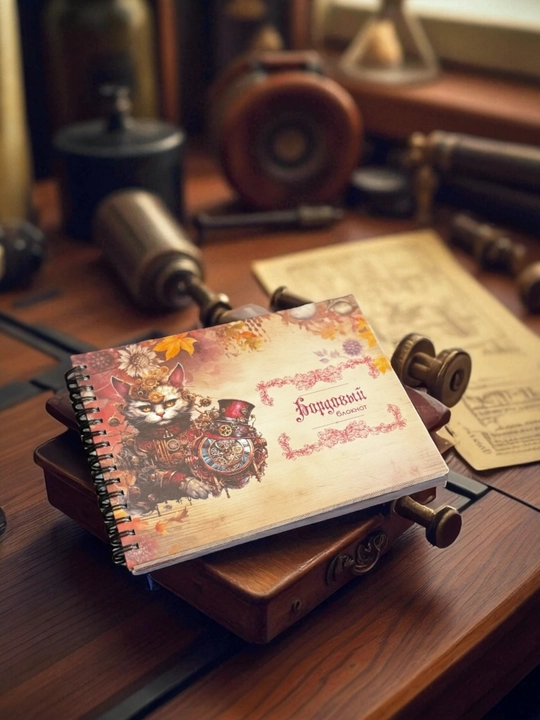 Bloknot "Maroon Steampunk" uslubidagi
