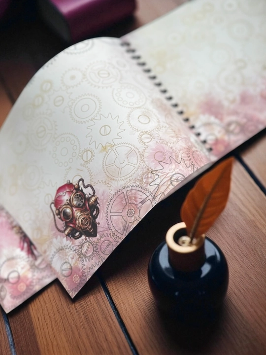 Bloknot "Maroon Steampunk" uslubidagi