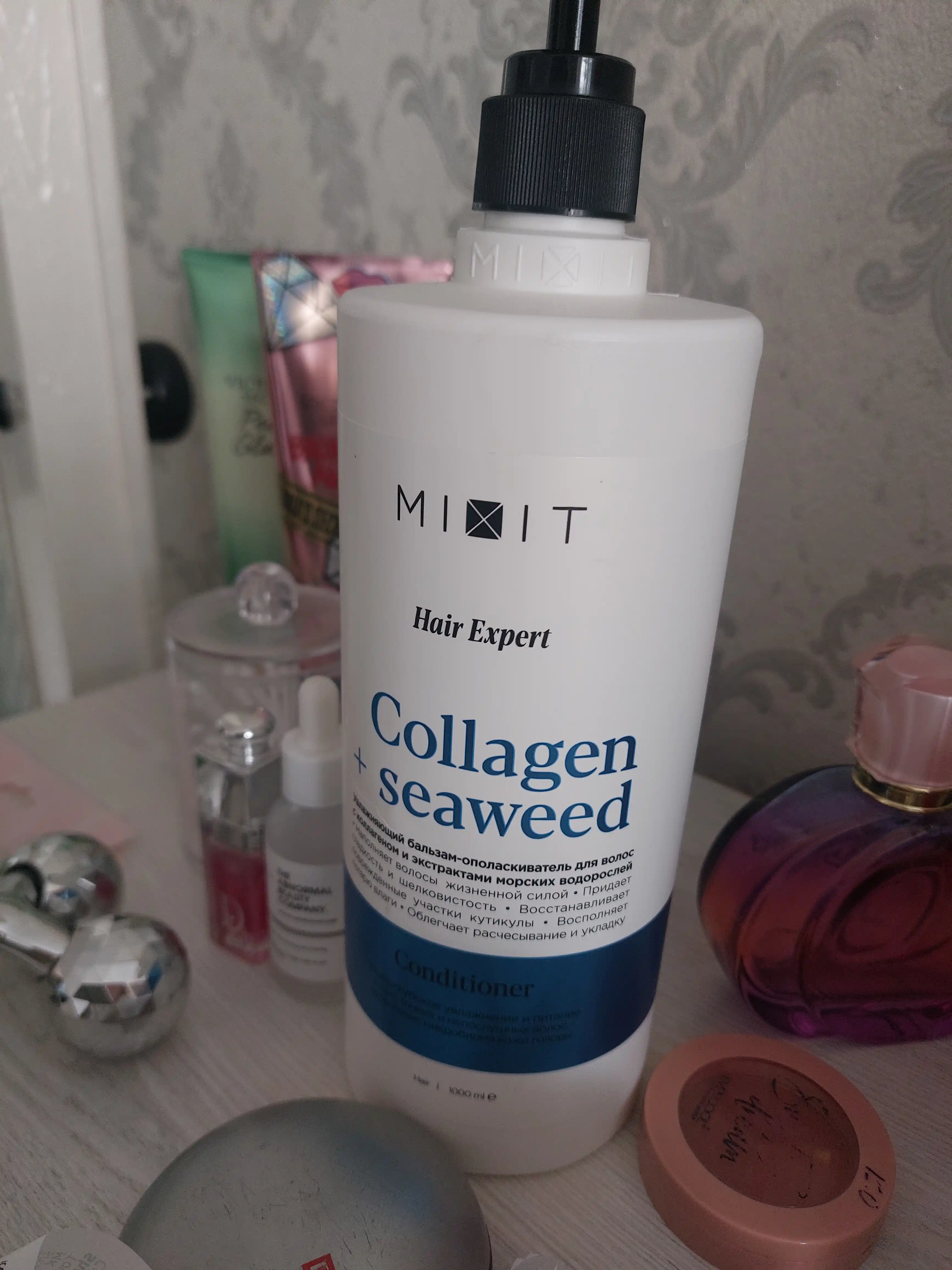 MIXIT soch uchun kollagen va dengiz o‘tlari ekstraktli balzam, 1000 ml
