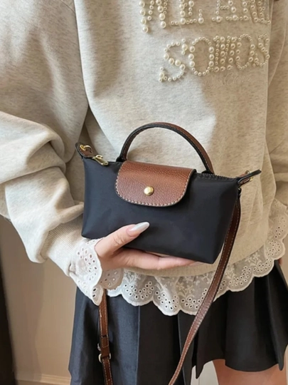 Сумка кросс-боди женская маленькая, в стиле лонгчамп — OKBAGS-СУМЖЕНС-ЧЕРН