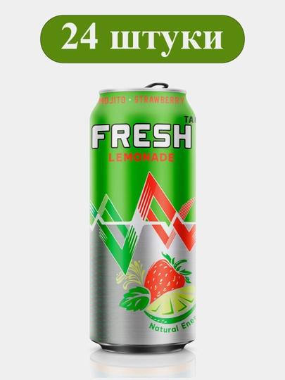 Освежающий напиток Mojito Fresh, клубника-лайм, 450 мл, 24 шт — FLASH-jsm2