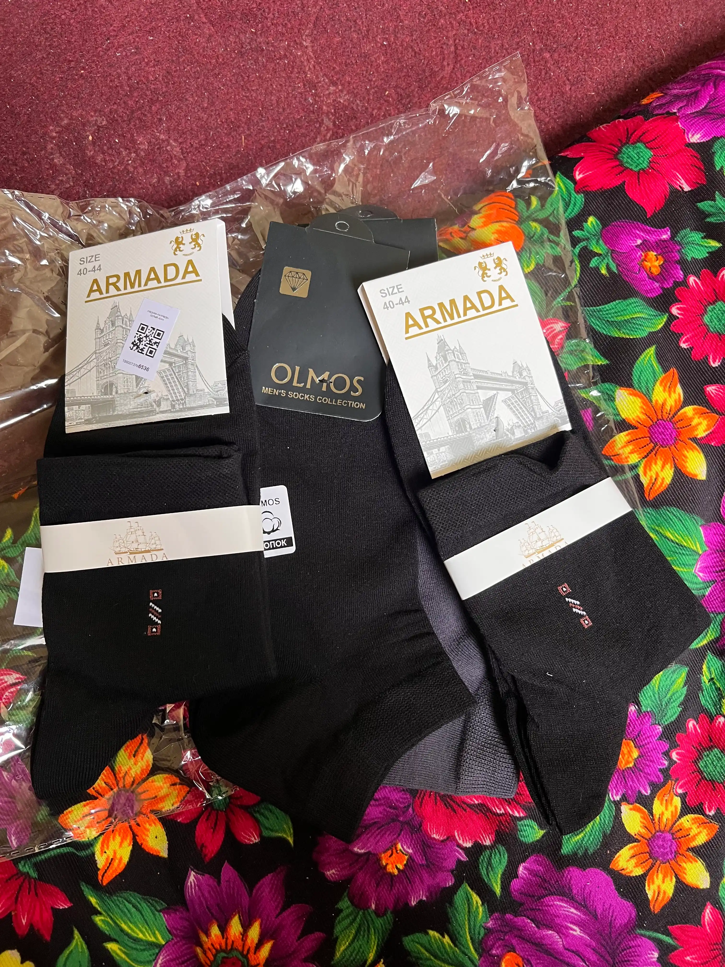 Erkaklar paypoqlari to'plami, qisqa va o'rtacha uzunlikda, 5 juft, o'lchami 41-44