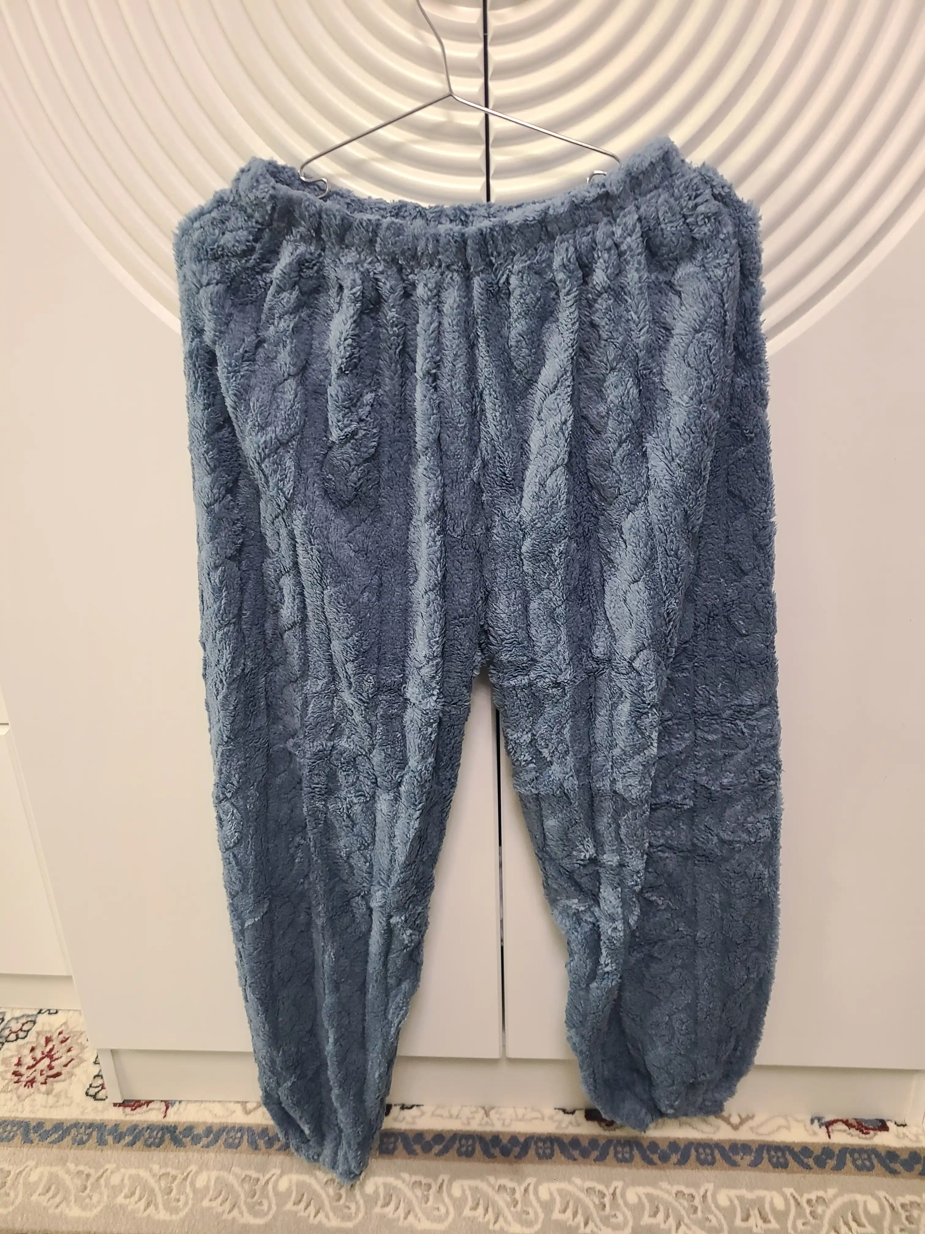 Ayollar va qizlar uchun issiq qishki flizli pijama dvoyka, komplekt shim, triko, kofta