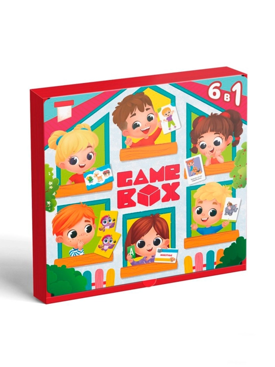 Настольная игра «Game box. Kids. 6 в 1», развивающая, набор из 6 игр, 3+