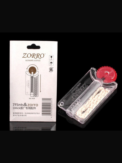 Кремни + фитиль для бензиновых зажигалок Zippo, 7 кремней + фитиль