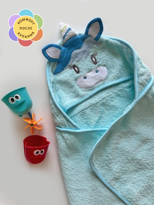 Махровое детское полотенце с капюшоном, от 0 до 3 лет